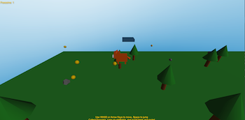 Fox 3D game thumbnail showing a cartoon fox running through a forest