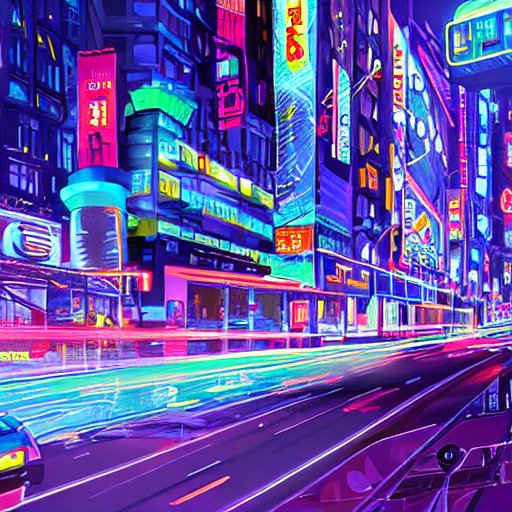 Neon Cityscape Art by Digital Financial Market